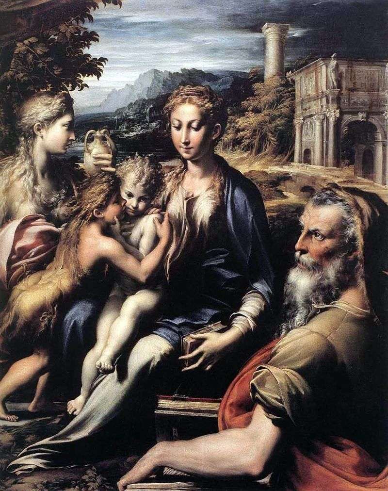 Мадонна на троні, Захарія, Іван Хреститель, і Марія Магдалина   Франческо Пармиджанино