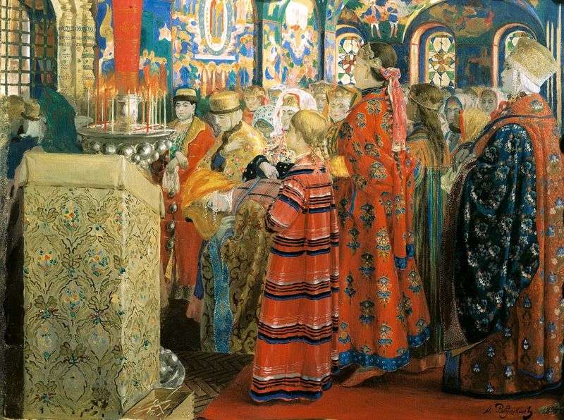 Російські жінки XVII століття в церкві   Андрій Петрович Рябушкін