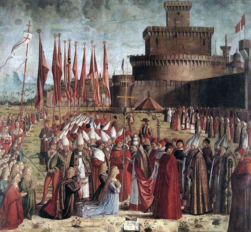 Зустріч святої Урсули і паломників з римським папою Кіріаком   Вітторе Карпаччо