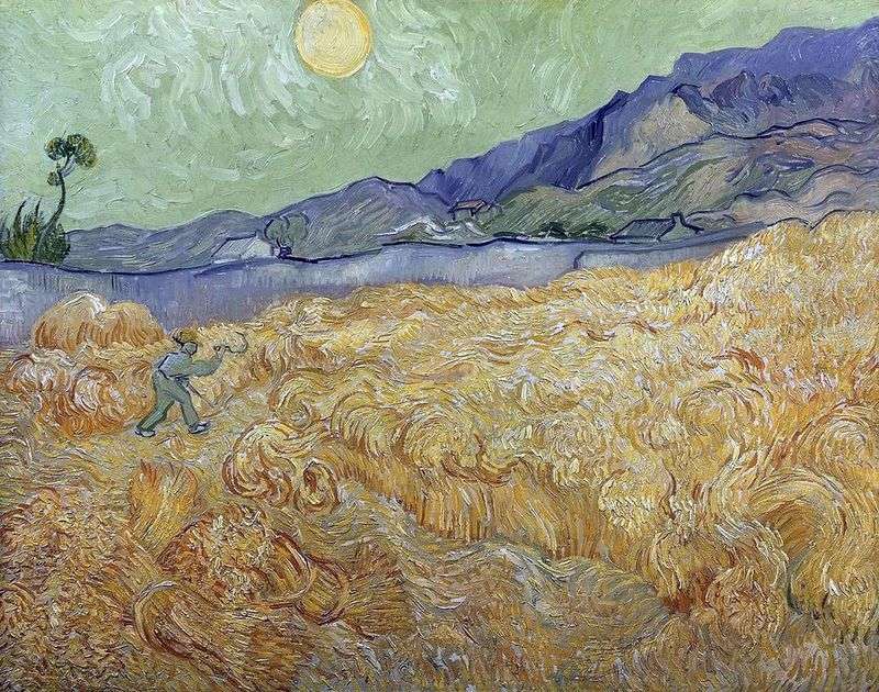 Пшеничне поле на світанку і жнець II   Вінсент Ван Гог