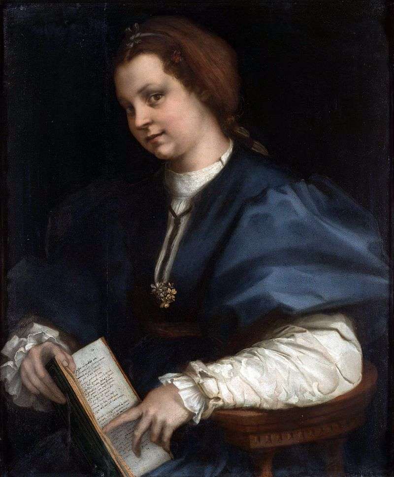 Портрет дівчини з книгою віршів Петрарки   Андреа дель Сарто