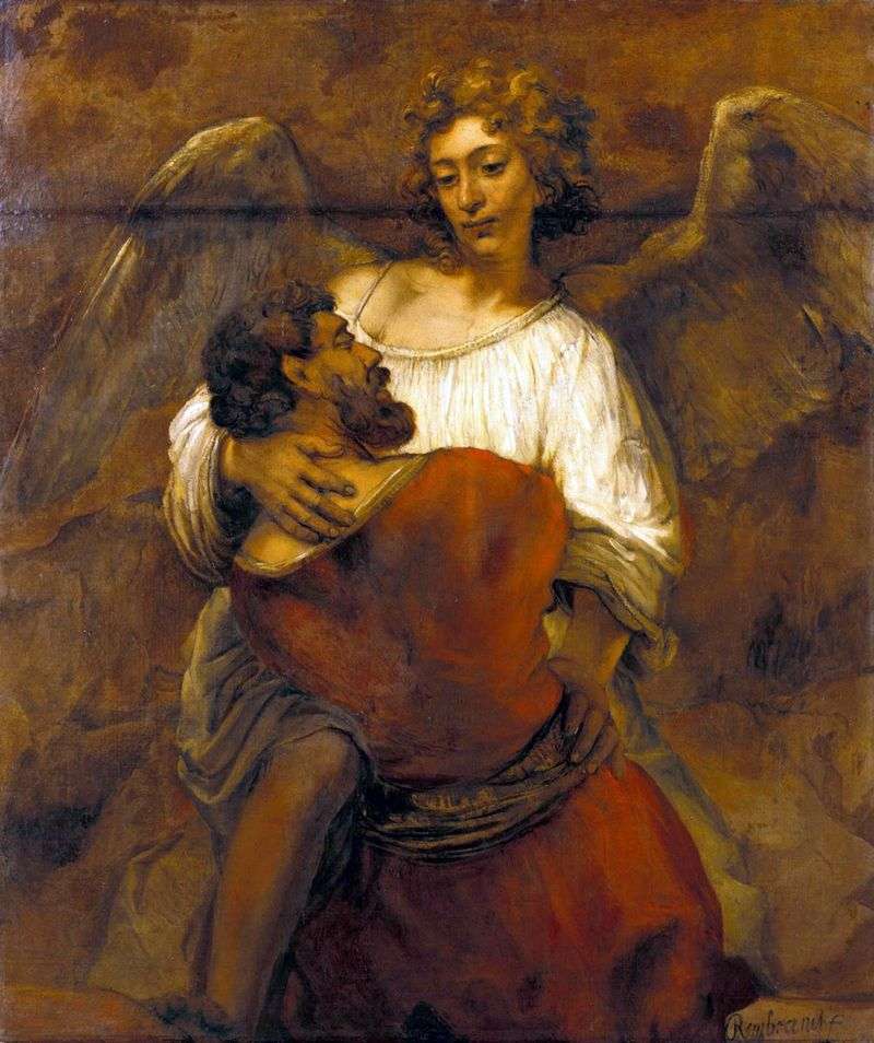 Боротьба Якова з ангелом   Рембрандт Харменс Ван Рейн