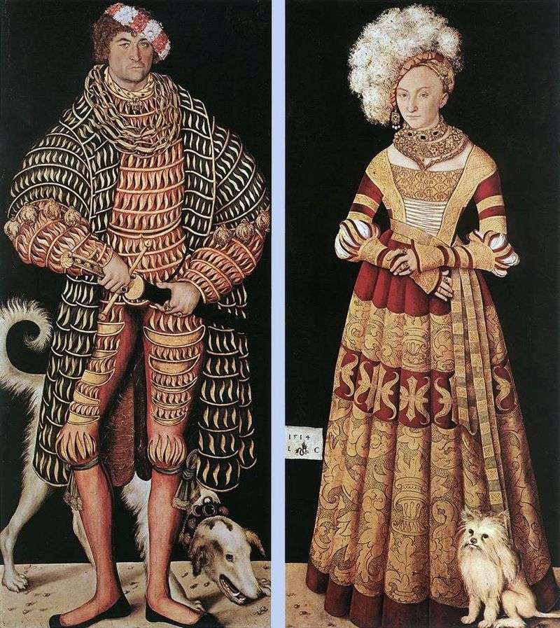Портрет герцога Генріха Благочестивого і його дружини Катерини Мекленбургской   Лукас Кранах