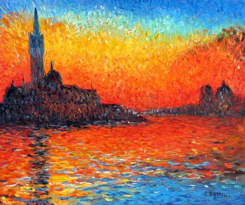 Захід сонця у Венеції   Клод Моне