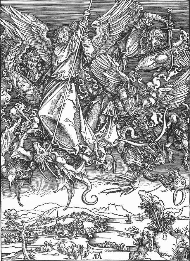 Битва архангела Михайла з драконом   Альбрехт Дюрер