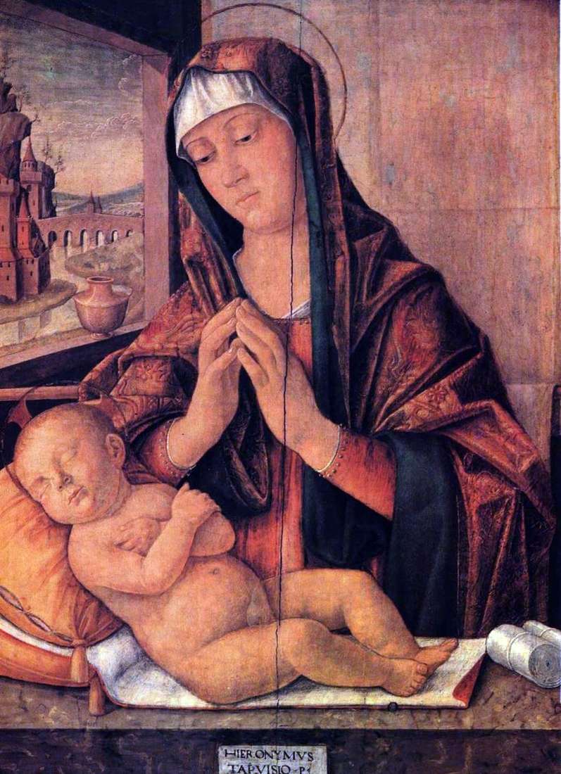Марія зі сплячим немовлям   Джироламо Тревізо
